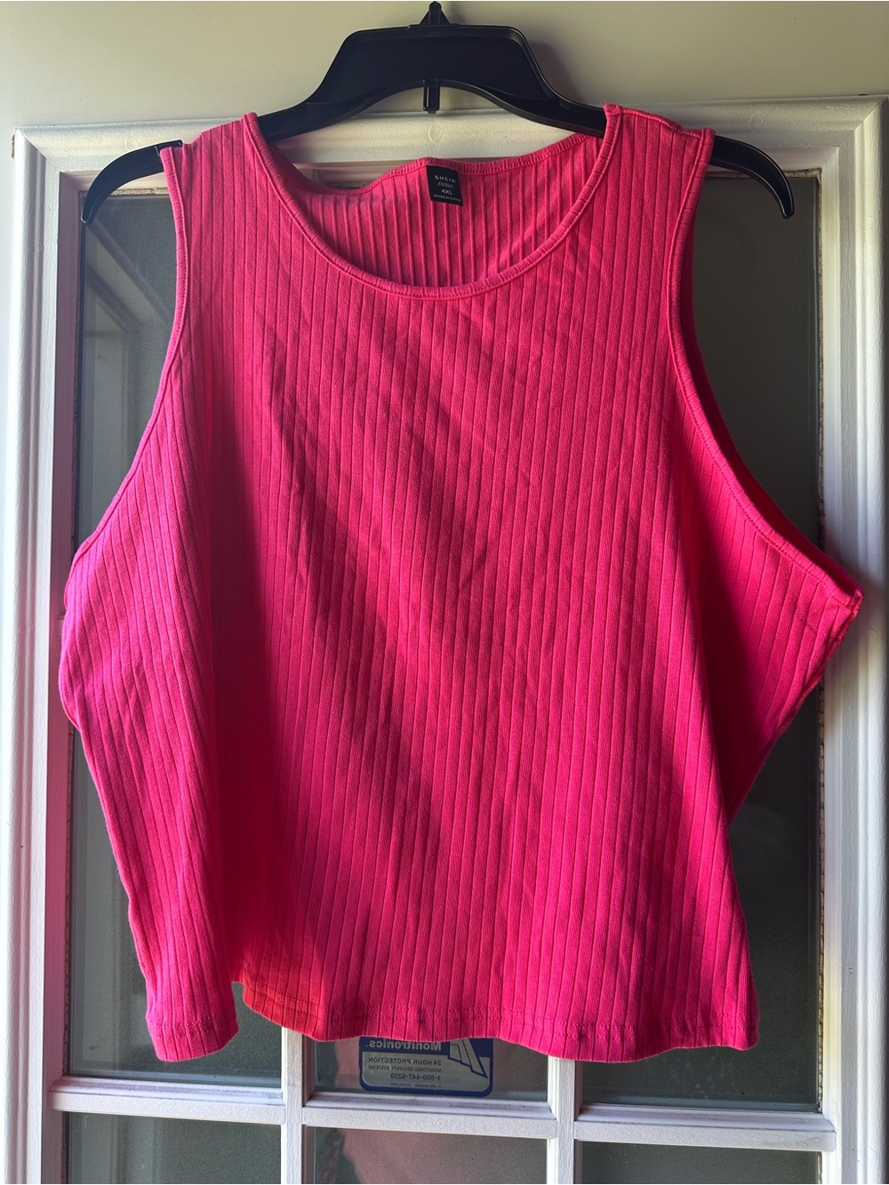 Women’s Ribbed Sleeveless Tank Top - Hot Pink